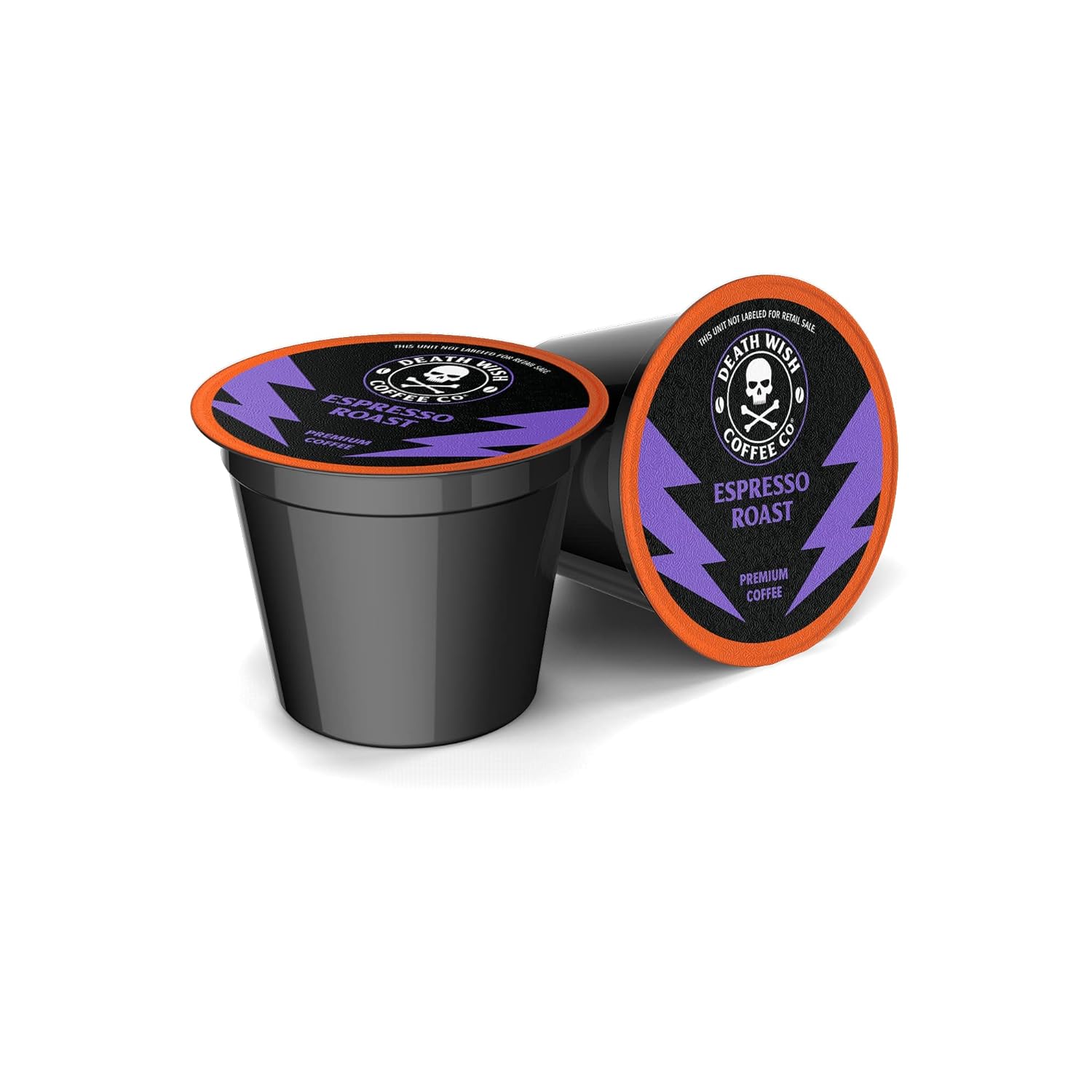 Death Wish Coffee Co. Espresso Roast Single Serve Coffee Pods - Extra Kick Of Caffeine - Fair Trade And Organic Coffee (50 Count)