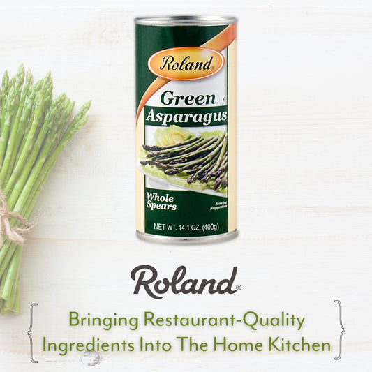 Roland Foods Whole Green Asparagus Spears, Specialty Imported Food, 14.1-Ounce Can