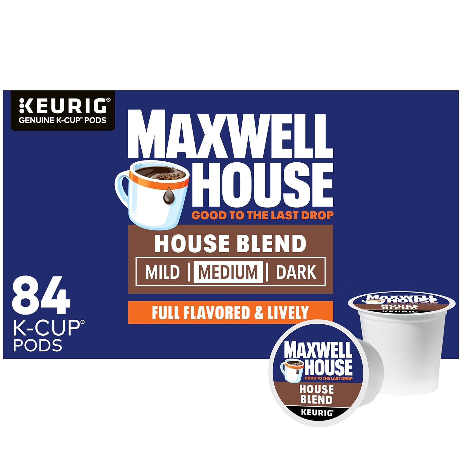 Maxwell House House Blend Medium Roast K-Cup Coffee Pods, 84 Ct Box