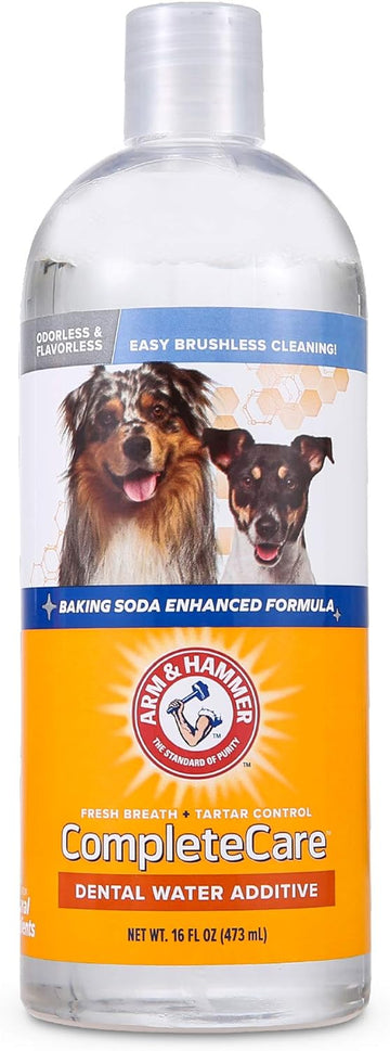 Arm & Hammer Complete Care Fresh Dental Water Additive For Dogs, 16 Fl Oz - Flavorless Dog Water Additive, Dog Mouth Wash, Dog Dental Rinse, Petwater Additive, Pets Dental Care For Bad Breath