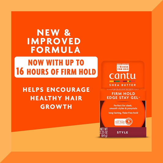 Cantu Extra Hold Edge Stay Gel For Natural Hair With Shea Butter, 2.25 Oz (Pack Of 4) (Packaging May Vary)