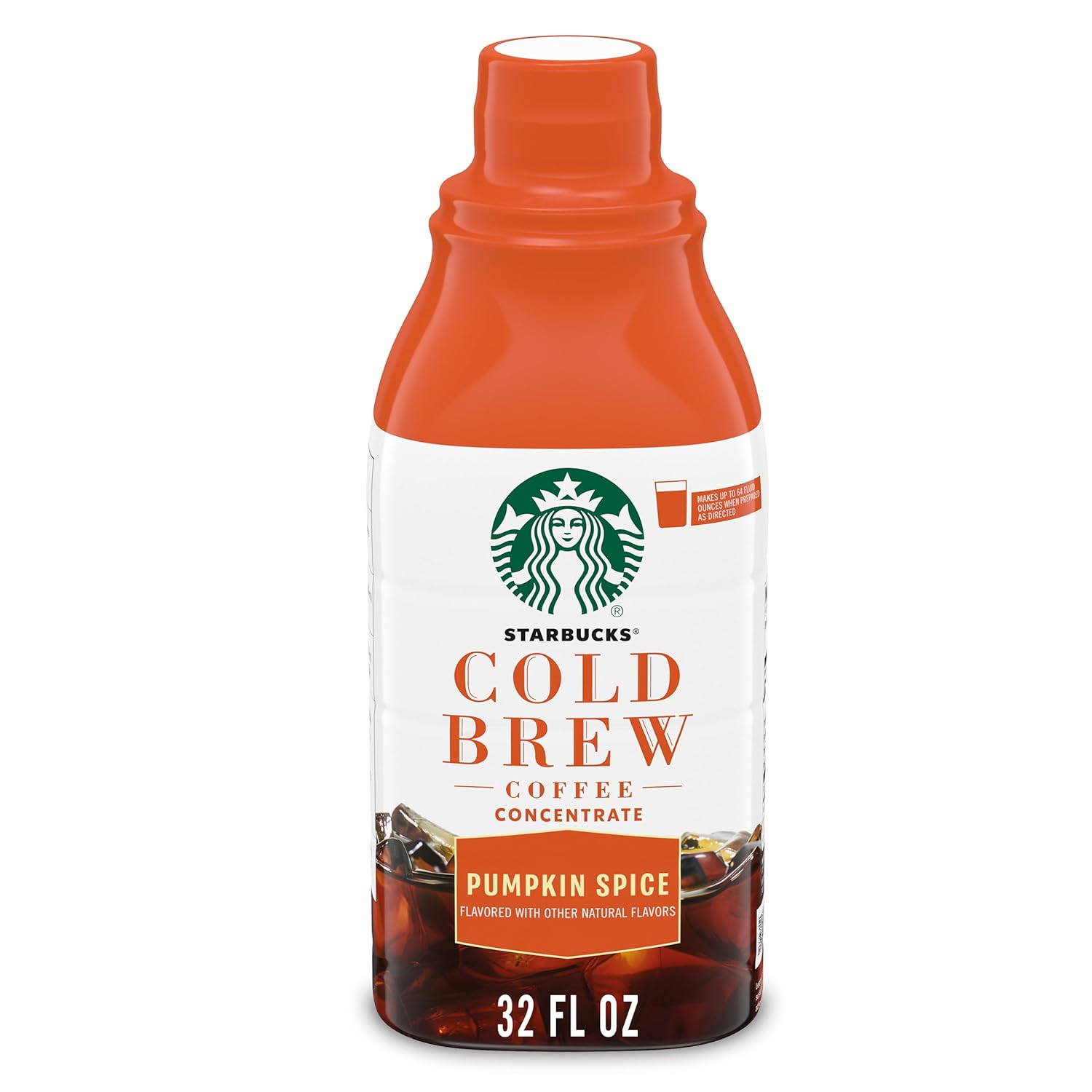 Starbucks Cold Brew Coffee Concentrate, Pumpkin Spice Naturally Flavored, Limited Edition, 100% Arabica, Multi-Serve Bottle (32 Fl Oz)