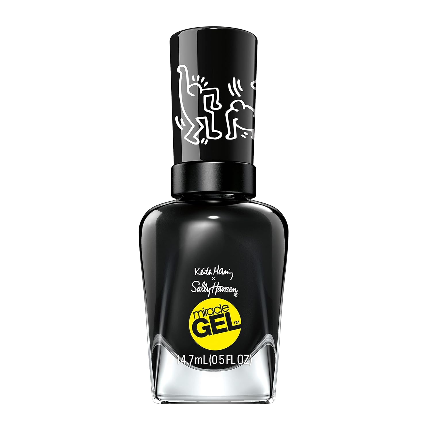 Sally Hansen Miracle Gel™, Keith Haring Sketched In Stone, Long Lasting, Gel-Like Formula, No Uv Lamp Needed, Black Nail Polish