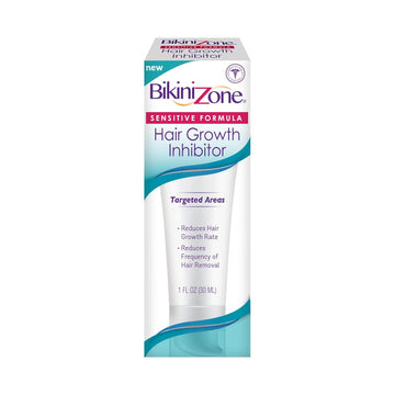 Bikini Zone Hair Removal Cream - Helps Stop Hair Growth For Face, Legs, Lips & Chin - Reduces Hair Density & Length - Painless Hair Inhibitor & Moisturizer After Waxing & Shaving (1 Oz)