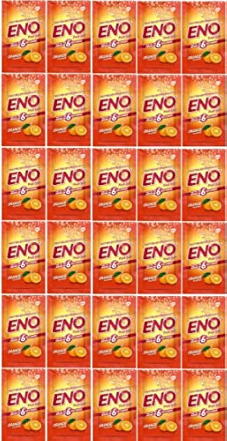 Eno Fruit Salt Orange Antacid Powder Baking Soda For Indigestion, Heartburn, Flatulence 30 Sachets 5 G Each 30 Sachets 5 G Each