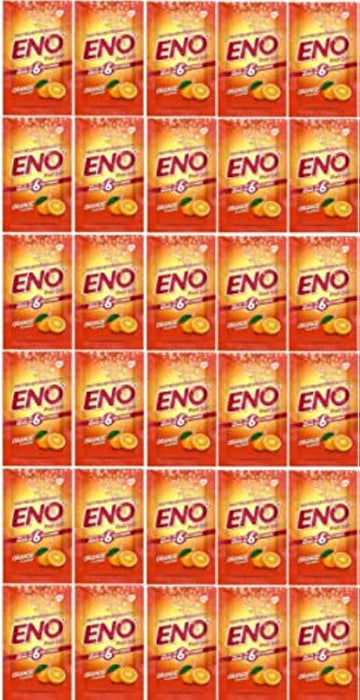 Eno Fruit Salt Orange Antacid Powder Baking Soda For Indigestion, Heartburn, Flatulence 30 Sachets 5 G Each 30 Sachets 5 G Each