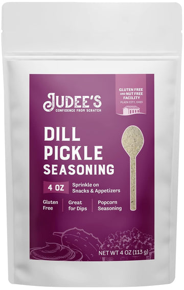 Judee'S Dill Pickle Seasoning 4 Oz - Great For Salad Dressings, Seasonings, And Dips - Add To Soups, Stews, Or Chilis - Sprinkle Over French Fries And Appetizers - Gluten-Free And Nut-Free