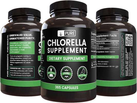 Pure Original Ingredients Chlorella (365 Capsules) No Magnesium Or Rice Fillers, Always Pure, Lab Verified