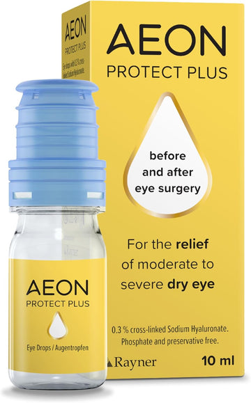 Rayner Aeon Protect Plus - Eye Drops For Moderate To Severe Dry Eye Before & After Surgery - Preservative Free & Contact Lens Friendly, 10Ml (Pack Of 2)