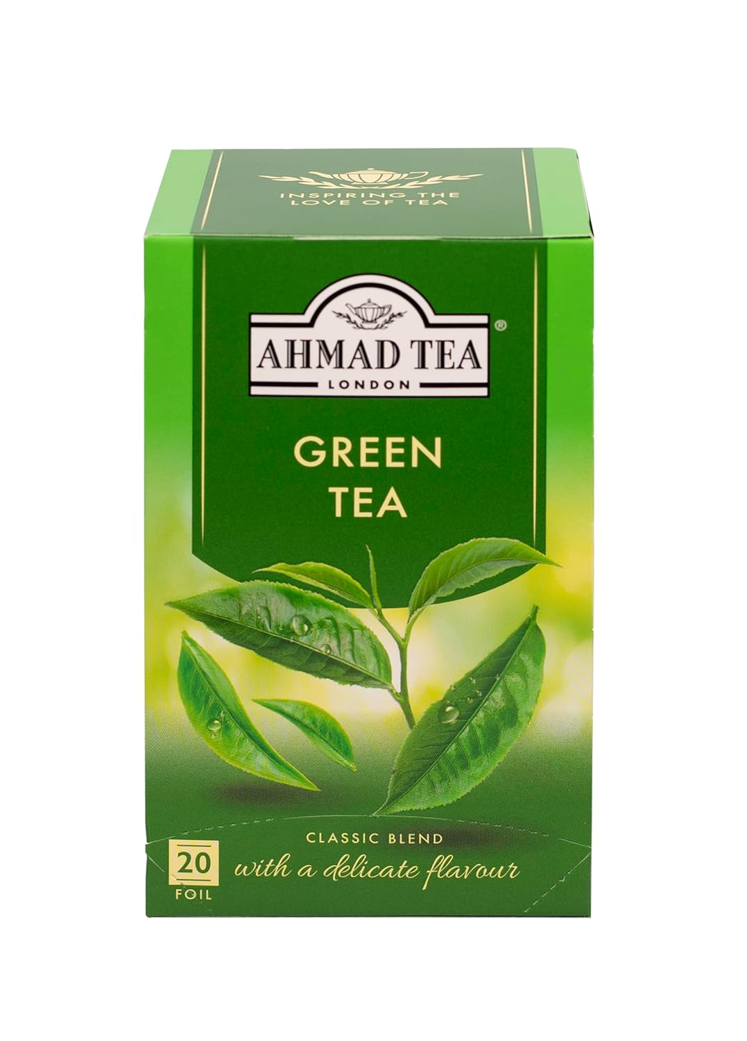 Ahmad Tea Green Tea Pure, 20-Count Boxes (Pack Of 6)