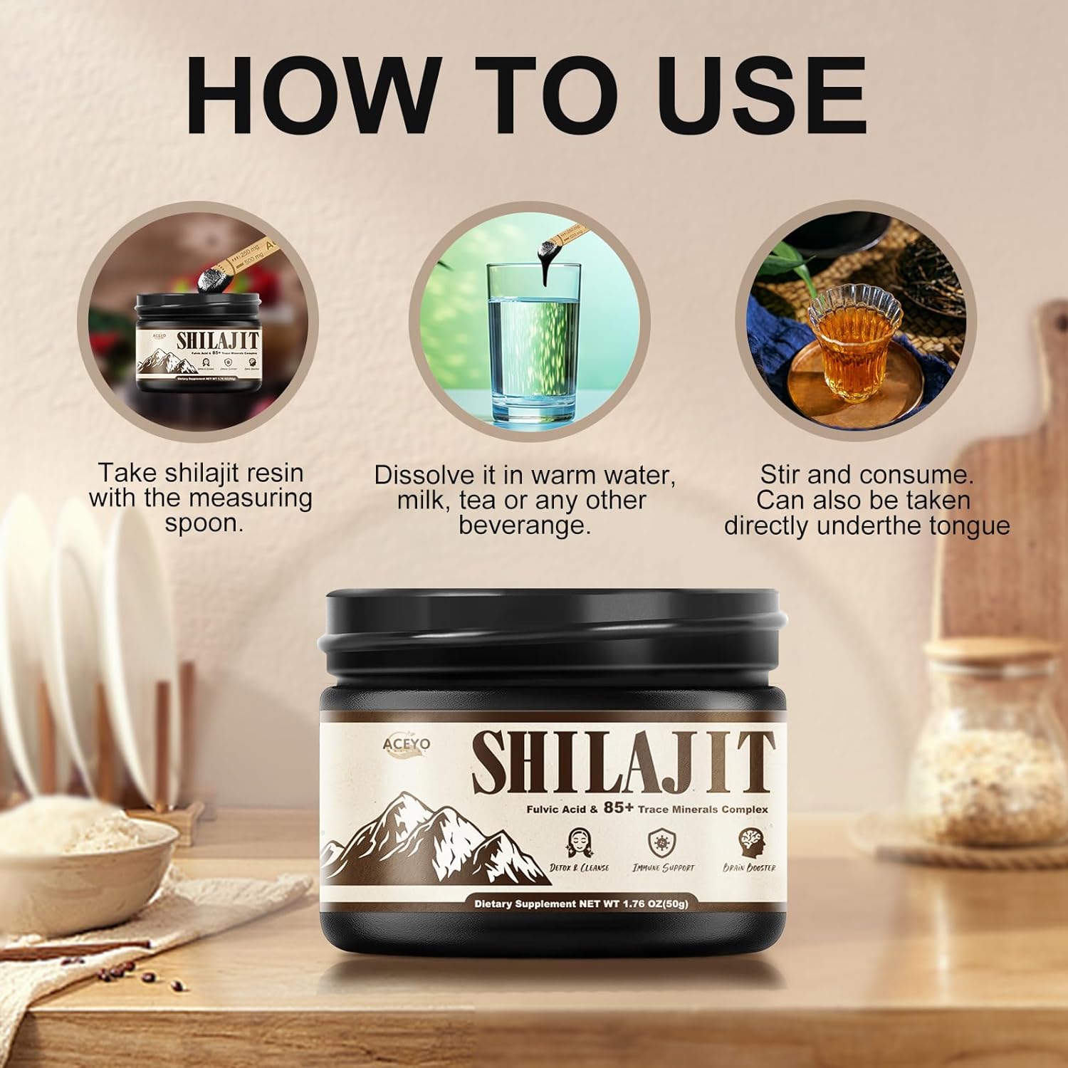 50 Grams Pure Shilajit Resin Organic Fulvic Acid & 85+ Trace Minerals 