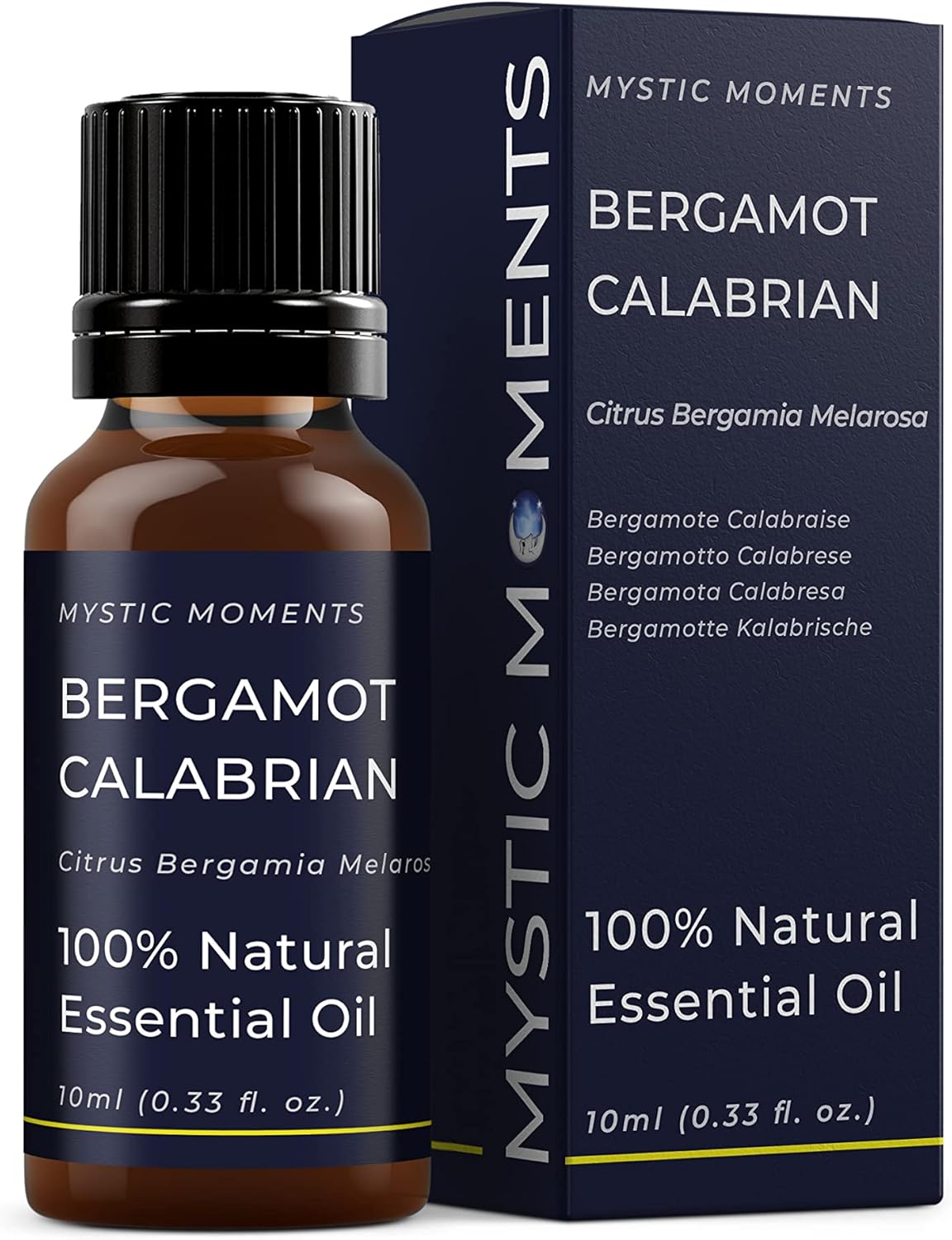 Mystic Moments | Bergamot Calabrian Essential Oil 10ml - Natural oil for Diffusers, Aromatherapy & Massage Blends Vegan GMO Free