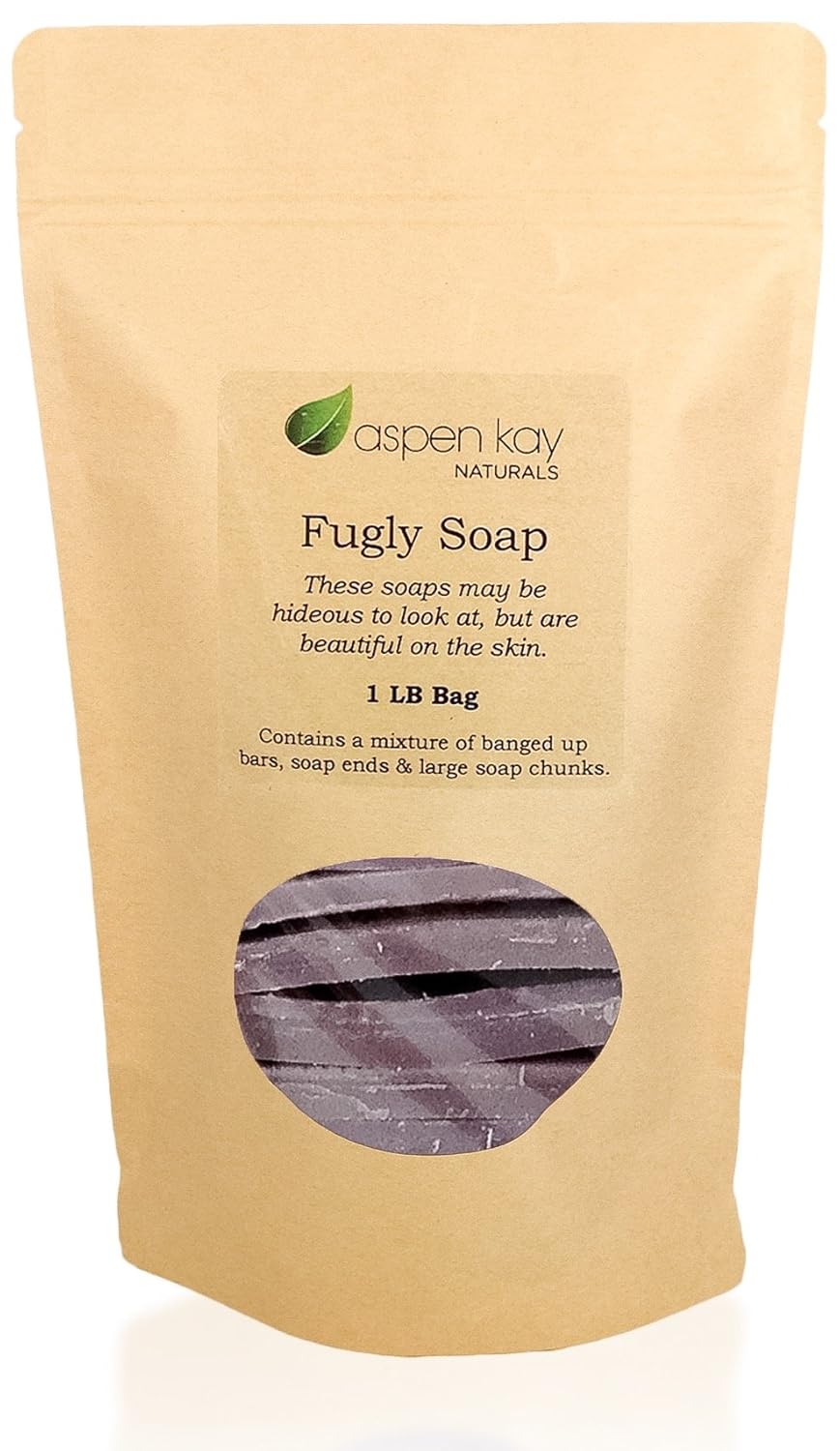Aspen Kay Naturals - 1 Pound Bag Of Fugly Soap, A Mixture Of Banged Up Bars, Soap Ends & Soap Chunks. Natural & Organic Soap. (Lavender & Goats Milk)