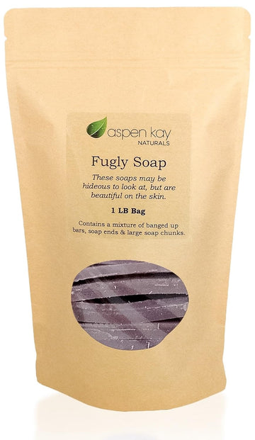 Aspen Kay Naturals - 1 Pound Bag Of Fugly Soap, A Mixture Of Banged Up Bars, Soap Ends & Soap Chunks. Natural & Organic Soap. (Lavender & Goats Milk)