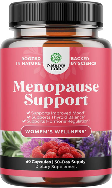 Complete Herbal Menopause Supplement for Women - Multibenefit Menopause Relief Hormone Balance for Night Sweats Mood and More with Dong Quai Vitex Chaste Berry and Black Cohosh - 30 Servings