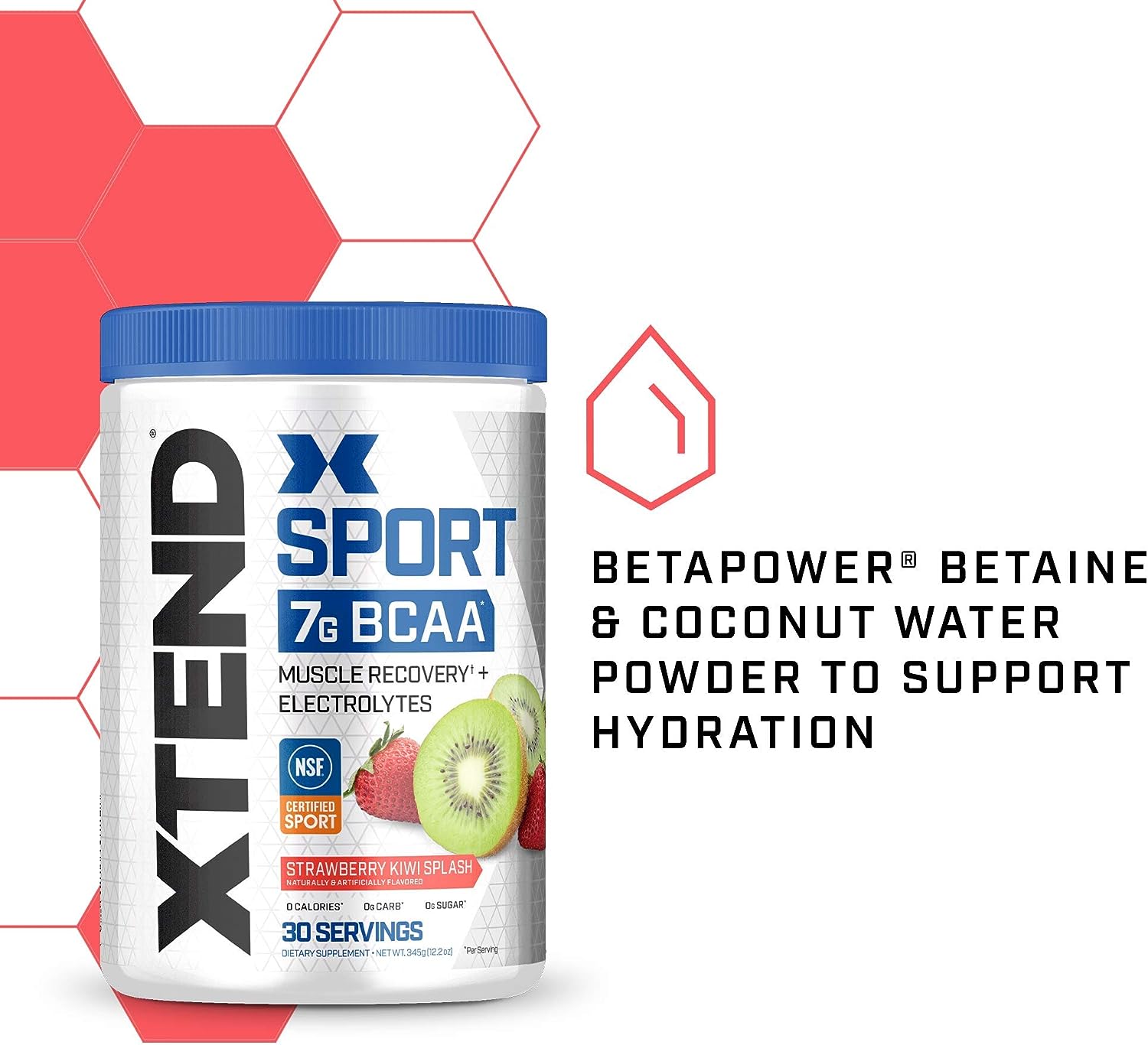 XTEND Sport BCAA Powder Strawberry Kiwi Splash - Electrolyte Powder for Recovery & Hydration with Amino Acids - 30 Servings : Health & Household