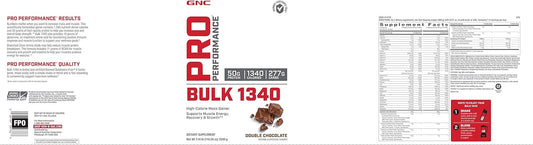 Gnc Pro Performance Bulk 1340 - Double Chocolate, Twin Pack, 9 Servings Per Bottle, Supports Muscle Energy, Recovery And Growth