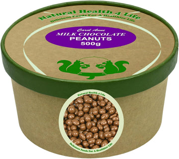 Natural Health 4 Life Carol Anne Confectionery Milk Chocolate Peanuts 500 G (1 Tub)