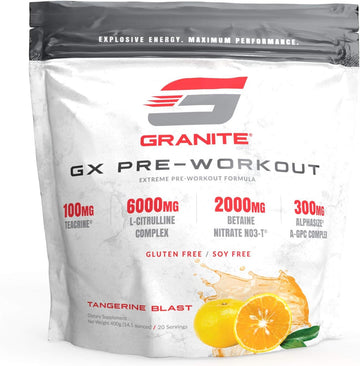 Granite? GX Pre-Workout Supplement (Tangerine) Advanced Formula for Pu