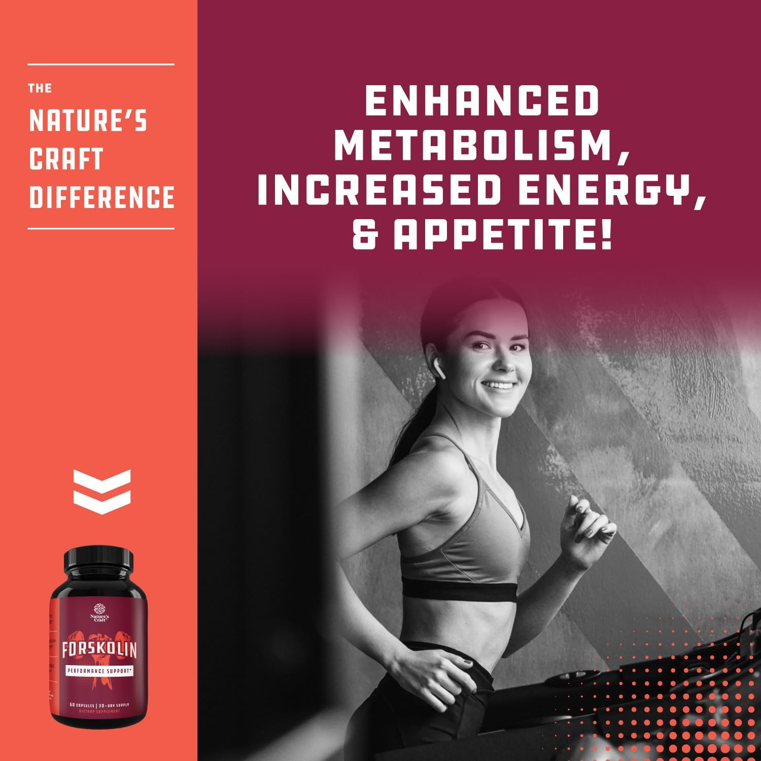 Natures Craft Forskolin Weight Loss Supplement for Men & Women Pure Coleus Forskohlii Extract Diet Pills Fat Burner Capsules Natural Appetite Suppressant Metabolism Booster Extra Strength : Health & Household