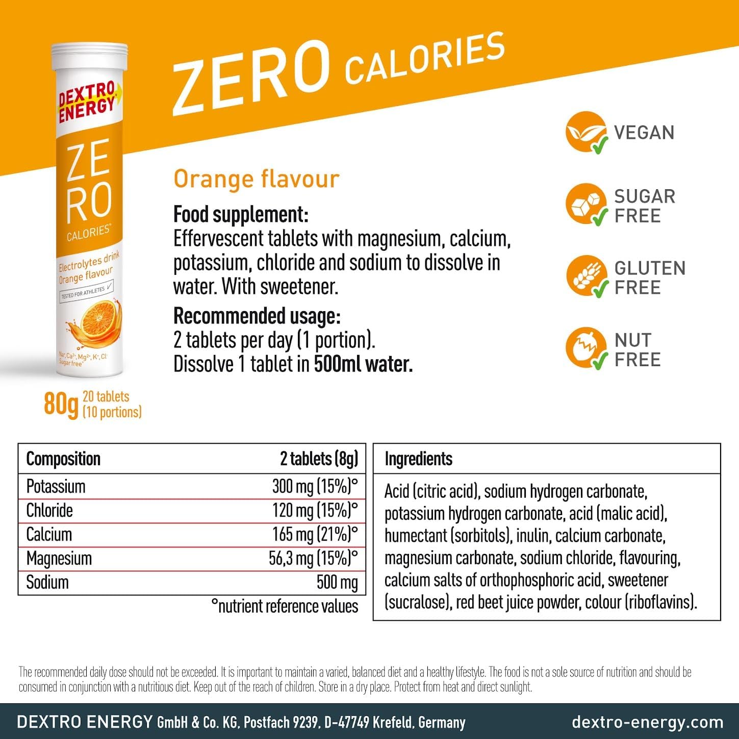 Dextro Energy Zero Calories I Recovery and Hydration Electrolyte Drink I Zero Effervescent Tablets I Berry | 3 Tubes, 60 Tablets | : Amazon.co.uk: Grocery