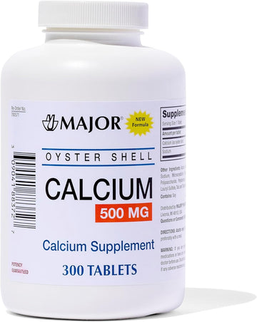 Major Oyster Shell Calcium 500 Mg - Daily Calcium Supplement - 300 Tablets