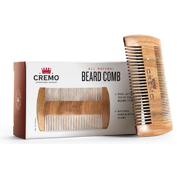 Cremo Beard Accessories, Dual-Sided Beard Comb Made from Verawood - Shape, Style And Groom Any Length Facial Hair