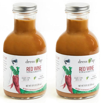 Dress It Up Salad Dressing, Red Wine Vinaigrette, 2-10 oz Bottles - Clean, Healthy, Delicious, Gluten-Free, Paleo, Keto, Vegan, Versatile, Marinade