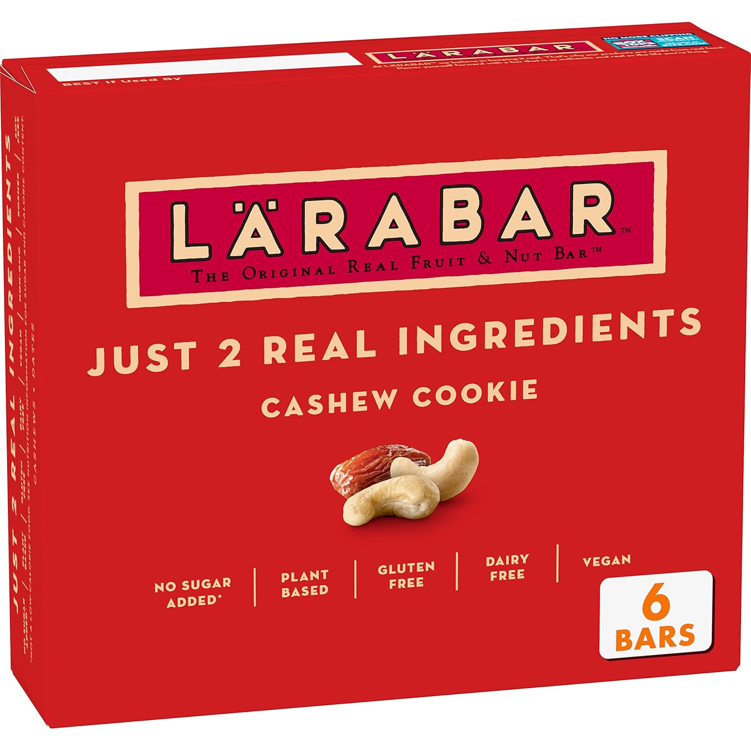 Larabar Cashew Cookie, Gluten Free Vegan Fruit & Nut Bar, 1.7 Oz Bars, 6 Ct