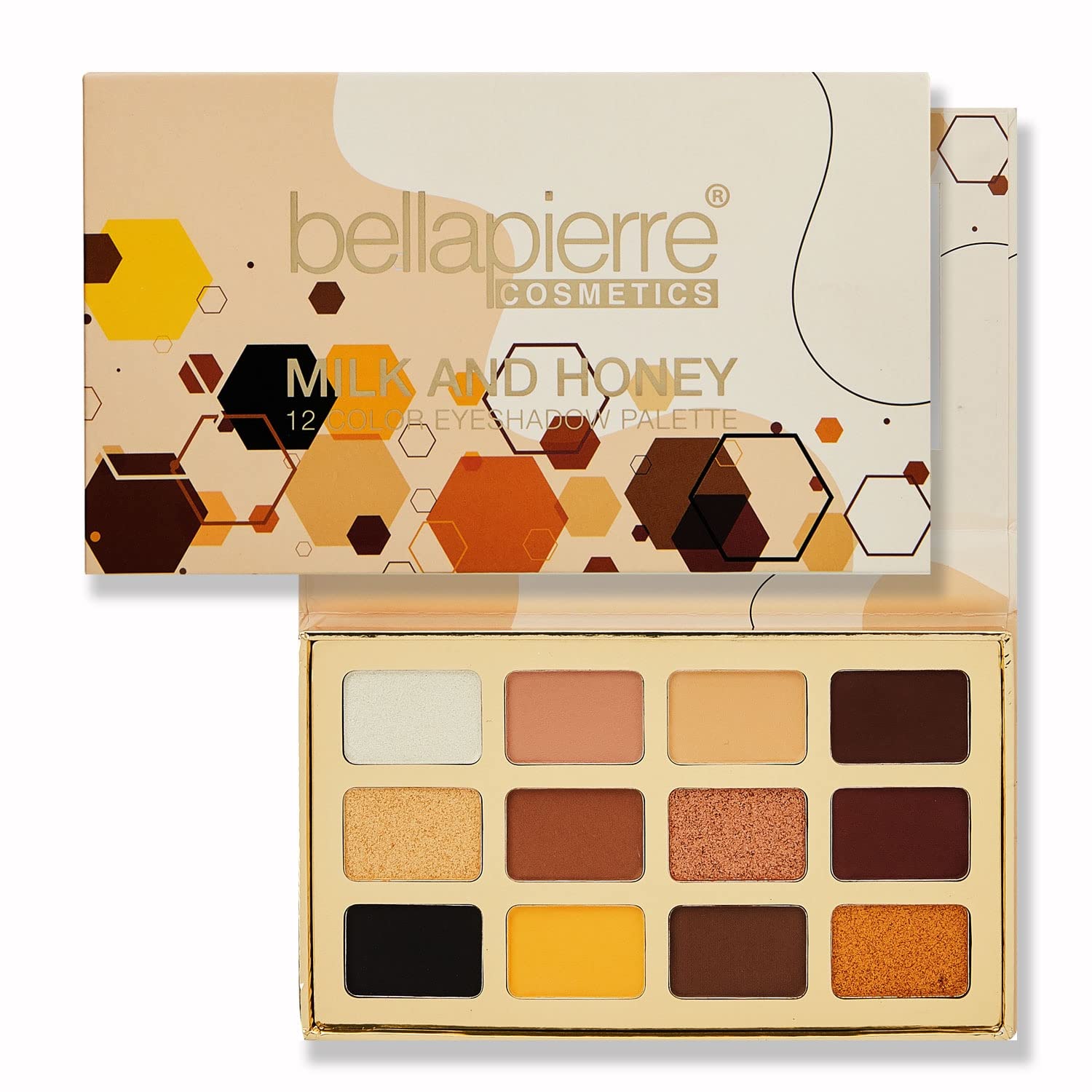 Bellapierre Milk & Honey Eyeshadow Palette | 12 Shades In Matte, Satin, Shimmer, & Foil Finishes | Non-Toxic & Paraben Free | Vegan & Cruelty-Free : Beauty & Personal Care