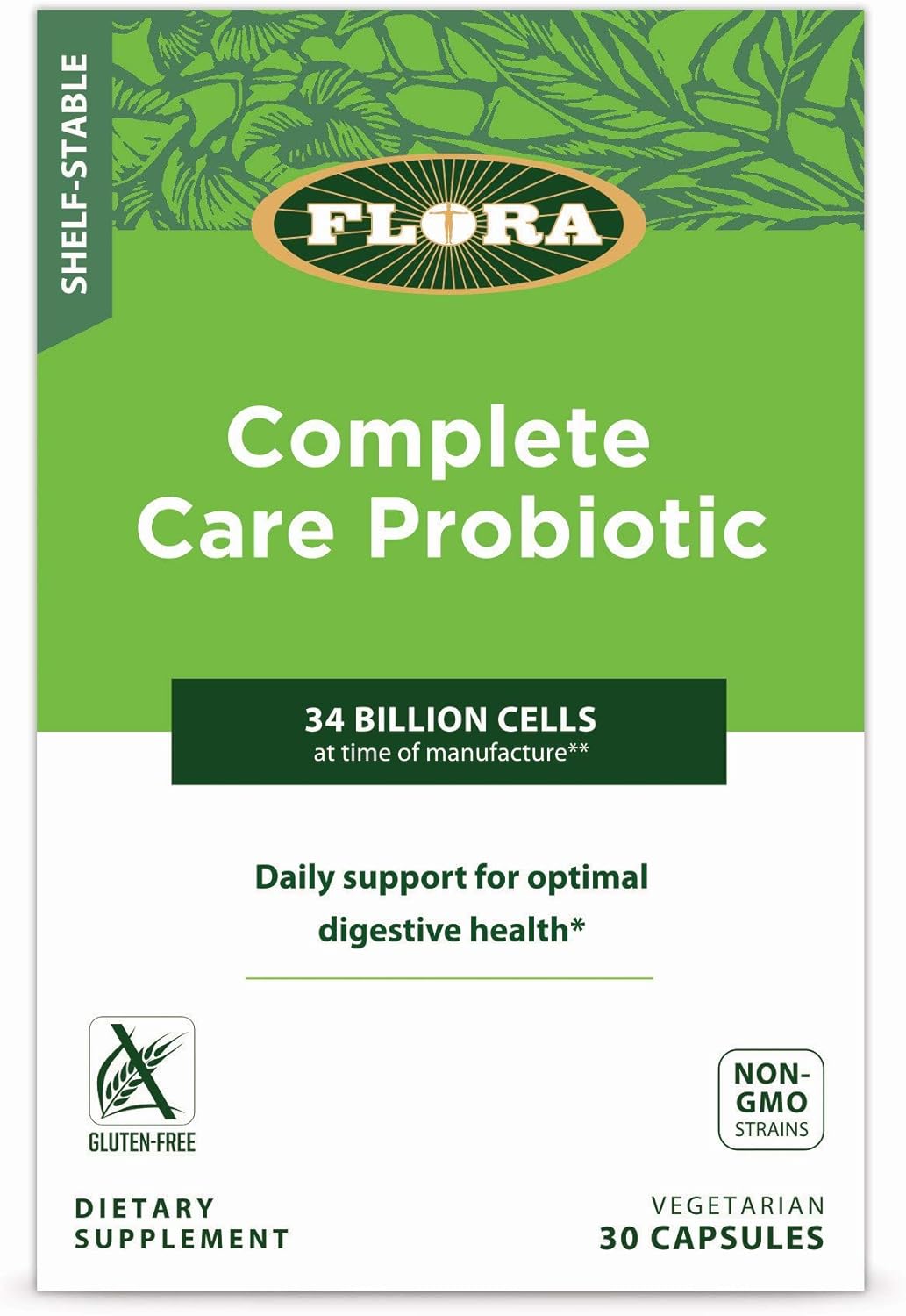 Flora - Complete Care Probiotic, Shelf-Stable, 34 Billion Cfu, 30 Count