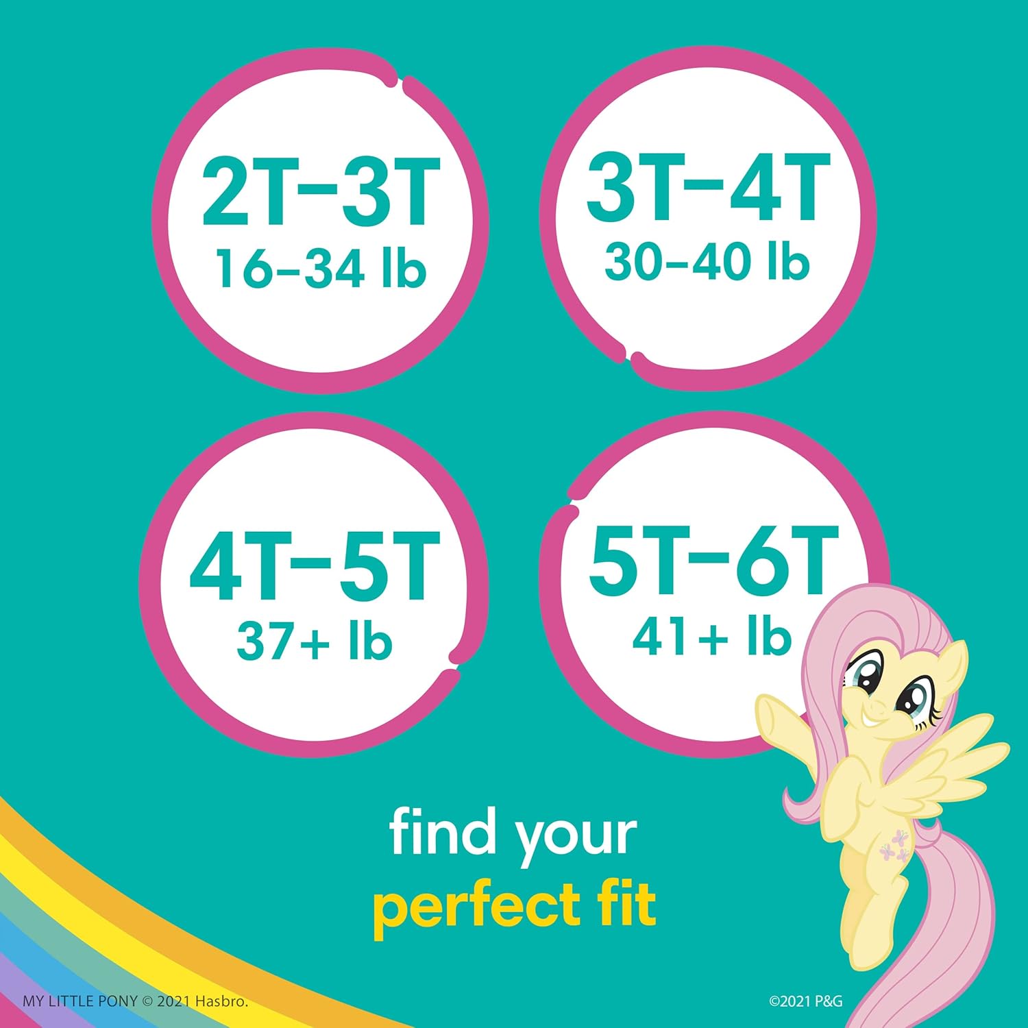 Pampers Easy Ups Girls & Boys Potty Training Pants - Size 4T-5T, 56 Count, My Little Pony Training Underwear (Packaging May Vary) : Baby