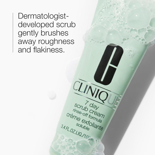 Clinique 7 Day Daily Gentle Face Exfoliator Lightweight Scrub Cream With Silica For All Skin Types, 8.5 Fl Oz : Beauty & Personal Care