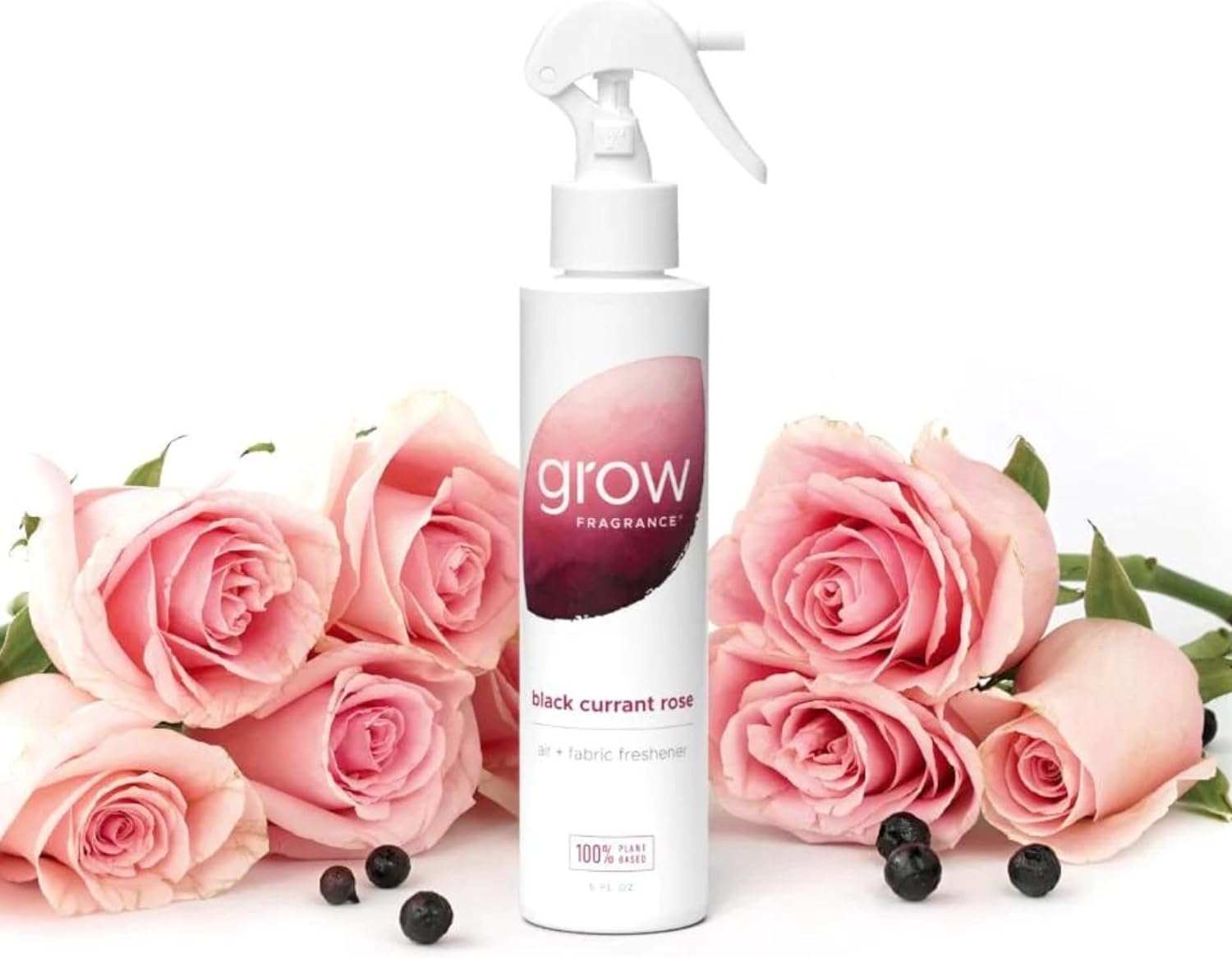 Grow Fragrance - Certified 100% Plant Based Air Freshener + Fabric Freshener Spray, Made with All Natural Essential Oils, Black Currant Rose - Limited Edition!