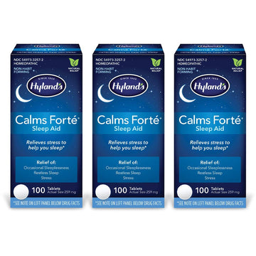 Hyland’S Calms Forte' Sleep Aid Tablets, Natural Relief Of Nervous Tension And Occasional Sleeplessness, 100 Count (Pack Of 3)