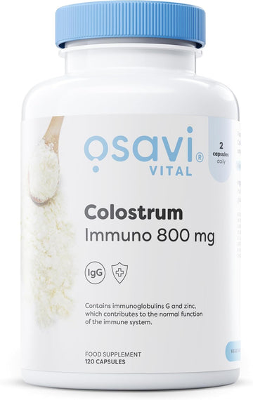 Osavi Colostrum Immuno 800Mg – 60 Capsules | Bovine Colostrum With 18% Immunoglobulins G And Highly Absorbable Zinc Gluconate