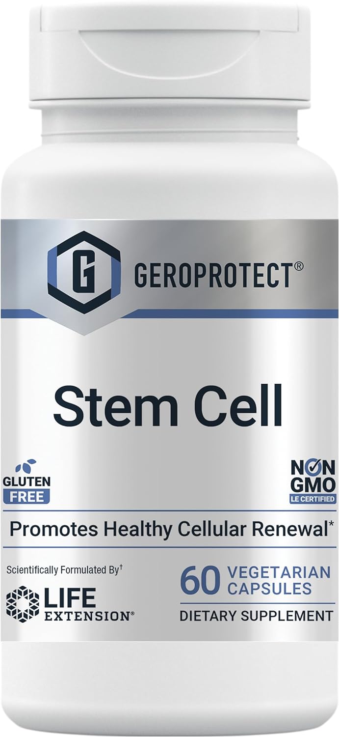 Life Extension Geroprotect Stem Cell - Healthy Cell Support Plant-Based Nutrients Formula Supplement For Anti-Aging & Longevity - Non-Gmo, Gluten-Free, Vegetarian - 60 Capsules