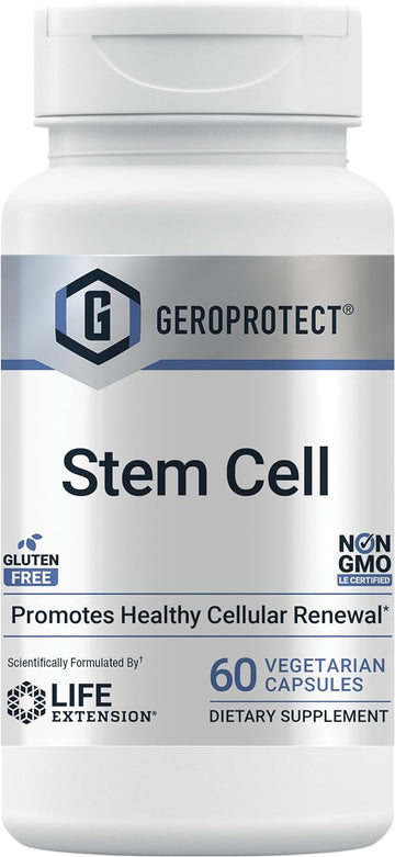 Life Extension Geroprotect Stem Cell - Healthy Cell Support Plant-Based Nutrients Formula Supplement For Anti-Aging & Longevity - Non-Gmo, Gluten-Free, Vegetarian - 60 Capsules