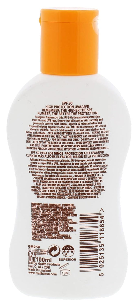 Malibu Kids Lotion With Spf50 100 Ml