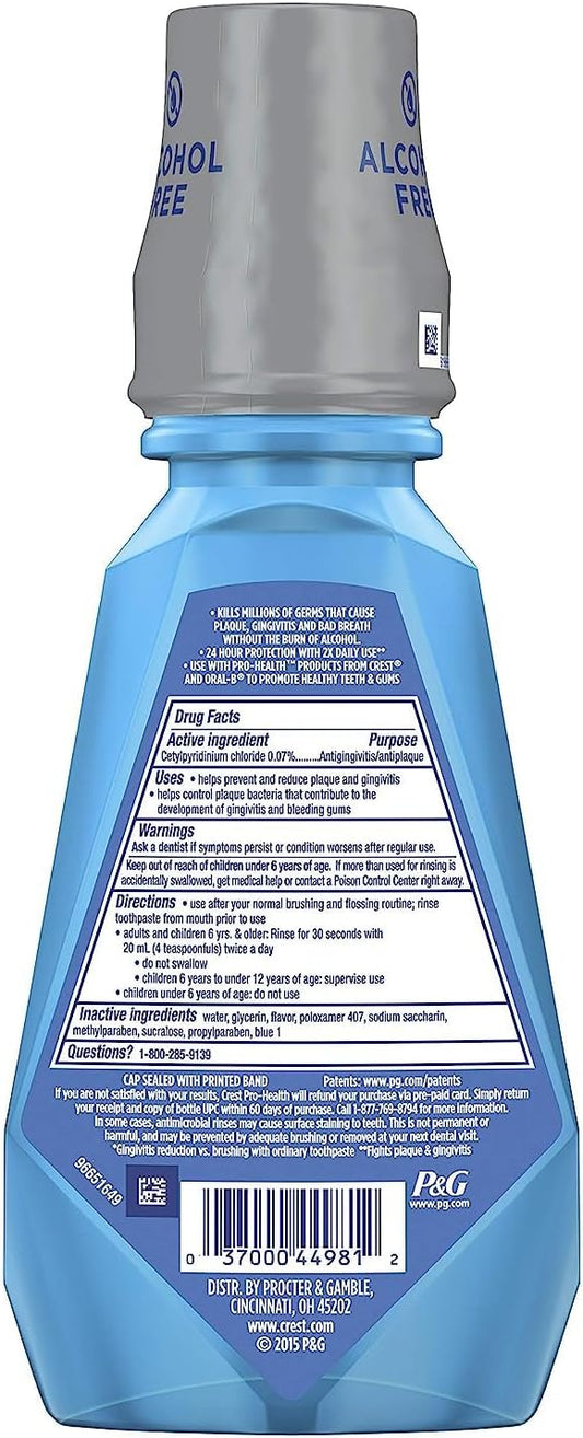 Crest Pro-Health Multi-Protection Mouthwash, Cpc Antigingivitis/Antiplaque Mouthwash, Clean Mint, 500 Ml (16.9 Fl Oz ), Pack Of 4