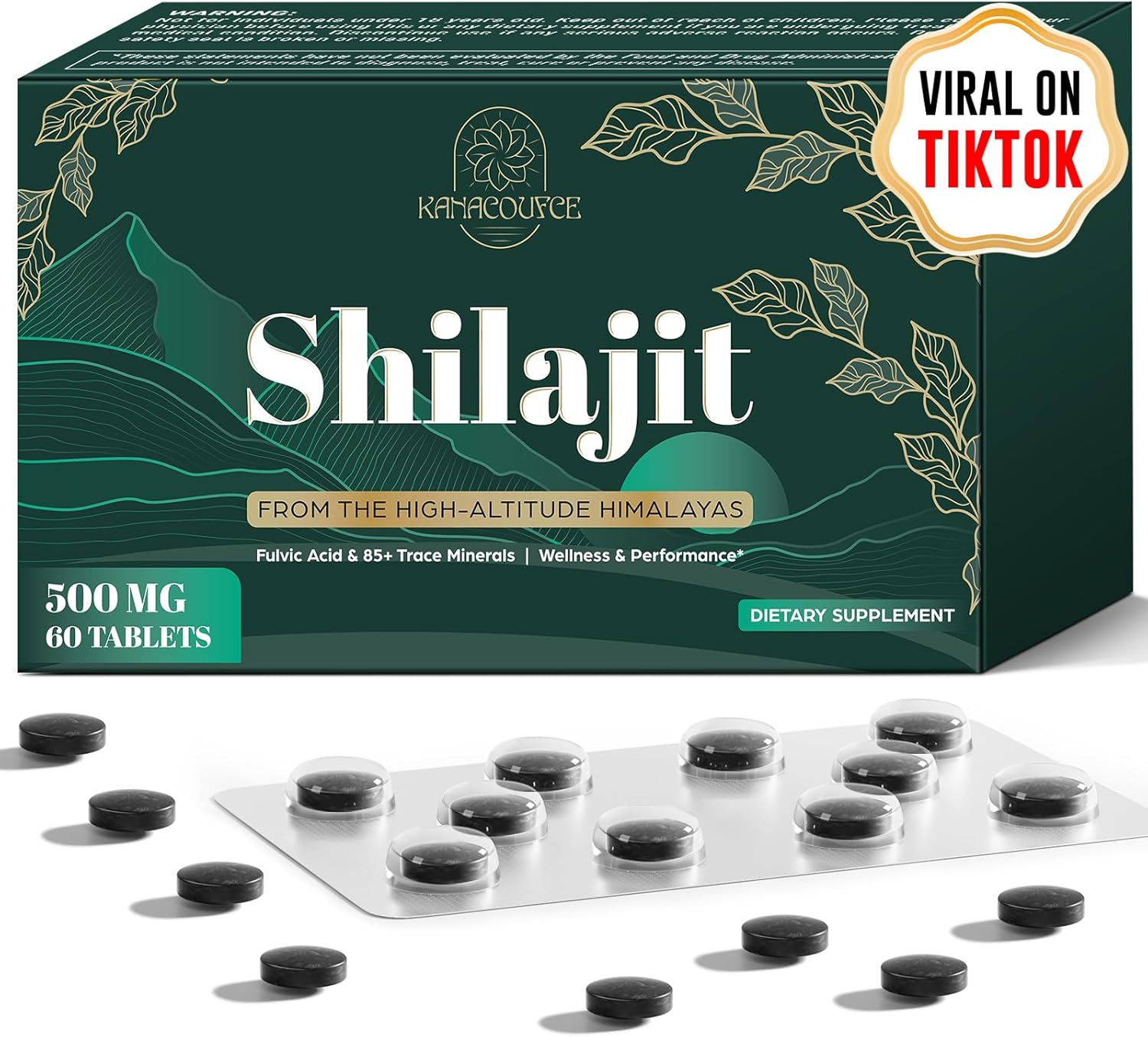 30,000 Mg Shilajit Tablets, Shilajit Himalayan Organic, With Fulvic Acid & 85+ Trace Minerals, More Effective Than Shilajit Resin & Capsules, Shilajit For Men & Women, With Lab Test. 60 Count