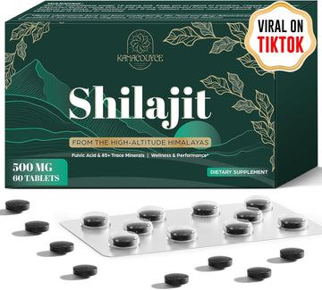 30,000 Mg Shilajit Tablets, Shilajit Himalayan Organic, With Fulvic Acid & 85+ Trace Minerals, More Effective Than Shilajit Resin & Capsules, Shilajit For Men & Women, With Lab Test. 60 Count