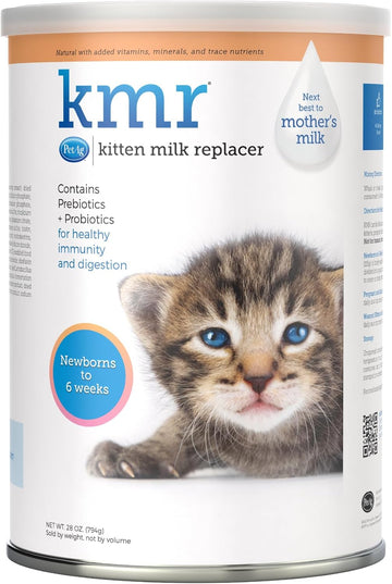 Pet-Ag Kmr Kitten Milk Replacer Powder - 28 Oz - Powdered Kitten Formula With Prebiotics, Probiotics & Vitamins For Kittens Newborn To Six Weeks Old - Easy To Digest