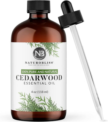 100% Pure Cedarwood Essential Oil Therapeutic Grade Premium Quality (4 fl. oz) with Glass Dropper, Perfect for Aromatherapy