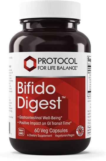 Protocol Bifido Digest - 20 Billion CFU per Serving - GI Support* - Dairy Free, Egg Free & Non-GMO - 60 Veg Capsules