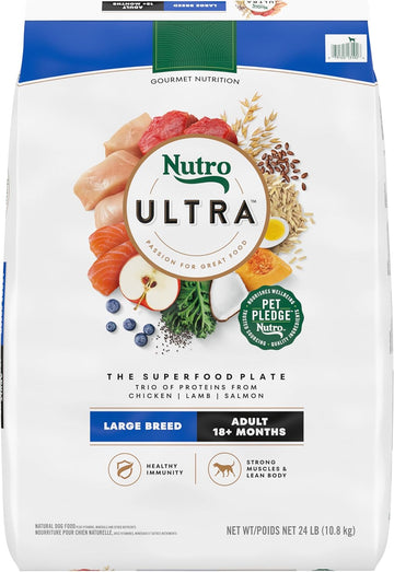 Nutro Ultra Adult Large Breed Dry Dog Food, Chicken, Lamb And Salmon Protein Trio, 24 Lb. Bag