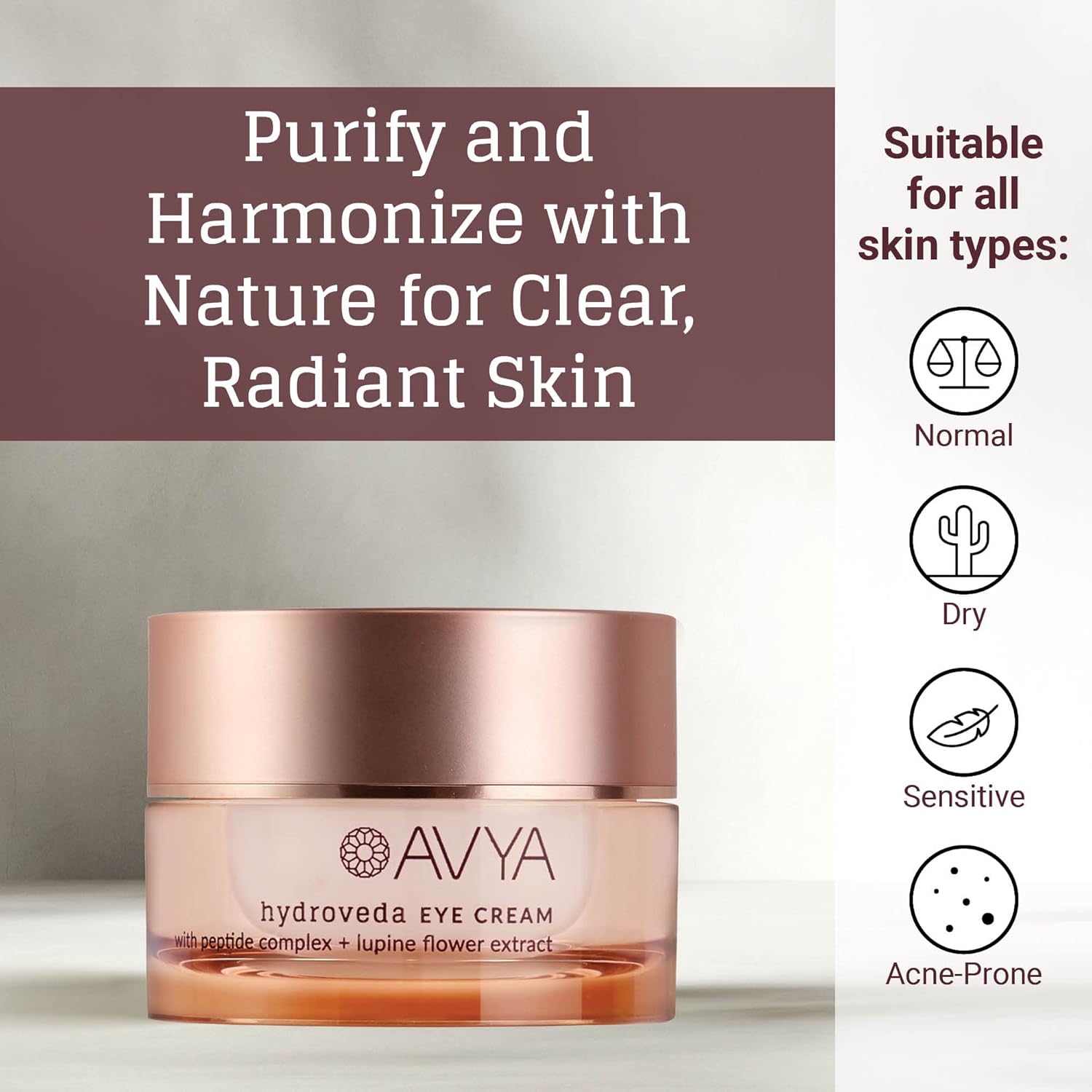 Avya Skincare Hydroveda Eye Cream | Reduces Dark Circles And Puffiness | Antioxidants To Lift And Brighten Skin (15Ml) : Beauty & Personal Care