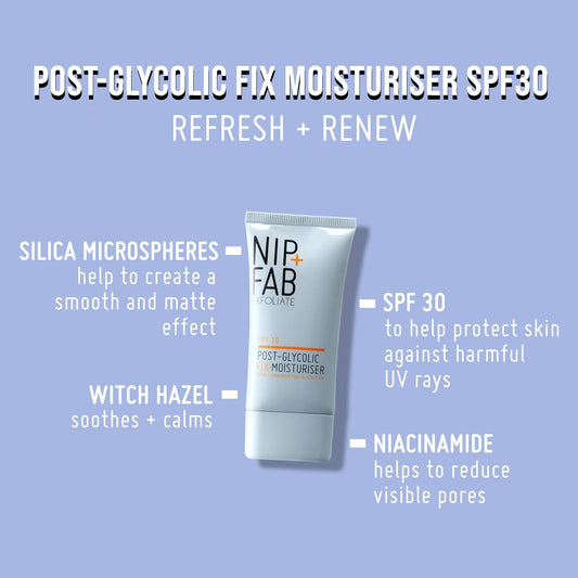 Nip + Fab Post Glycolic With Spf30 Moisturiser, 40 Ml (Pack Of 1)