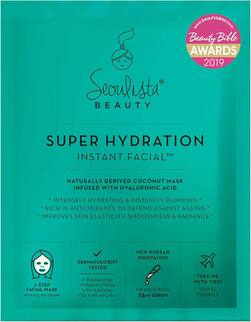 Seoulista Beauty® Brightening Instant Facial™ 30Ml | Treatment Face Sheet Mask For Dry Skin, Dark Spots And Pigmentation | Dermatologist Created Korean Skin Care | Infused With Vitamin C & Ahas