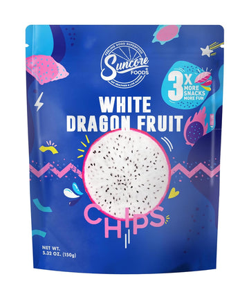 Suncore Foods White Dragon Fruit Chips & Snacks, Gluten-Free, Non-GMO, 5.32oz (1 Pack)